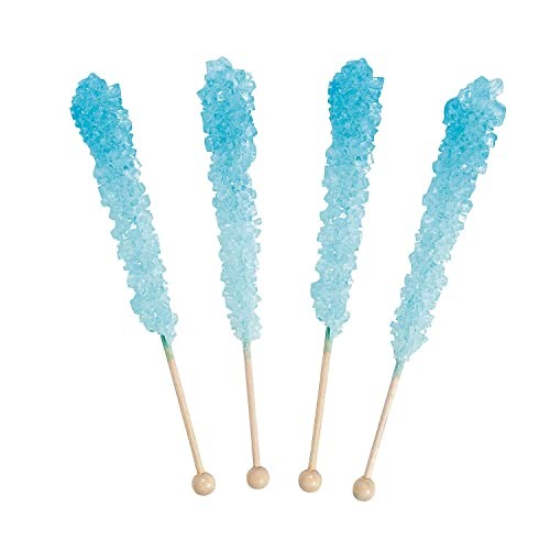Light Blue Rock Candy on a Stick (72 Pack) - BULK Individually Wrapped Cotton...