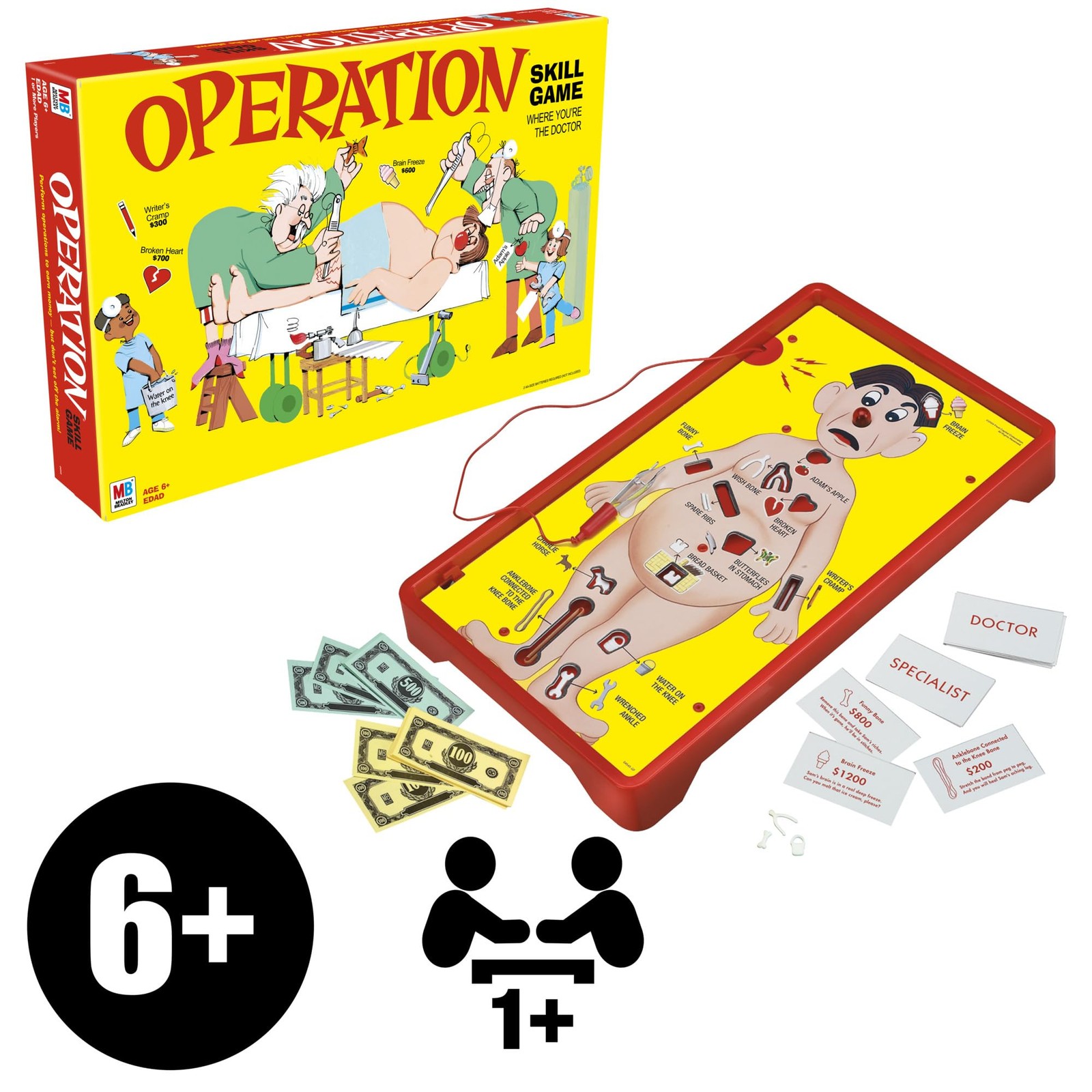 Hasbro Gaming Operation Electronic Board Game, Original version, Multicolor
