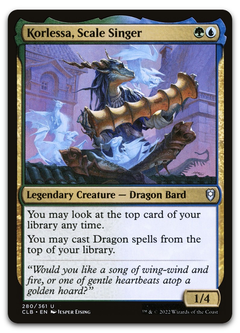 Korlessa, Scale Singer #280 (NM) Baldur's Gate CLB Magic MTG