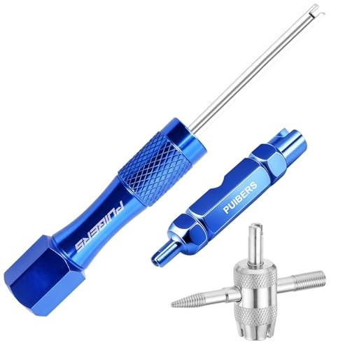 3-Piece Tire Valve Stem Removal Tool Kit: Presta & Schrader+Presta+10Cores