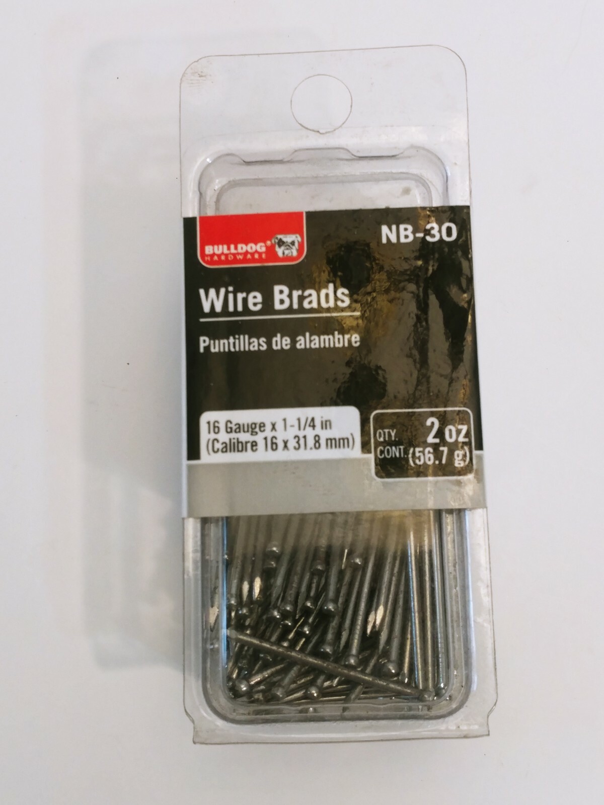 BULLDOG HARWARE 16 Gauge x 1-1/4" 2 0z. NB-30 Sealed Package (New, Old Stock)