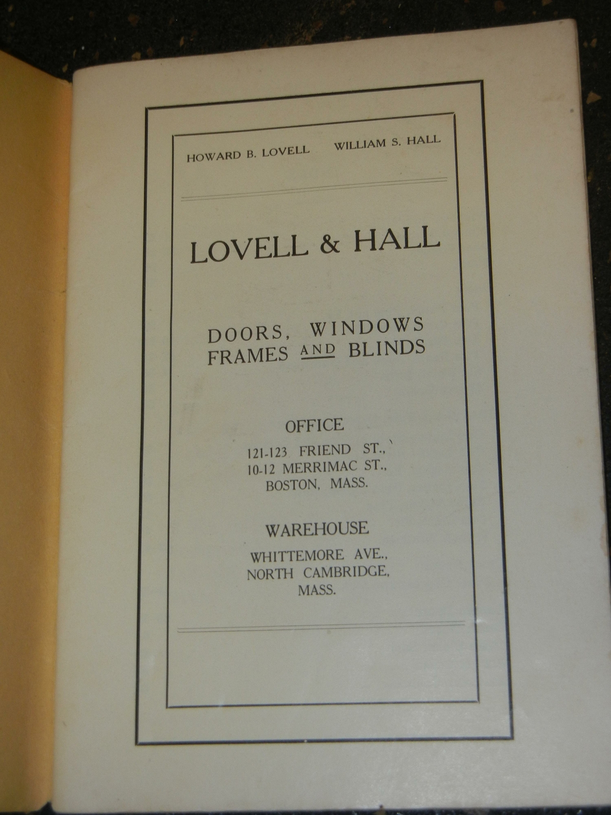 Vintage  Lovell and Hall Doors Windows Frames and Blinds Catalog