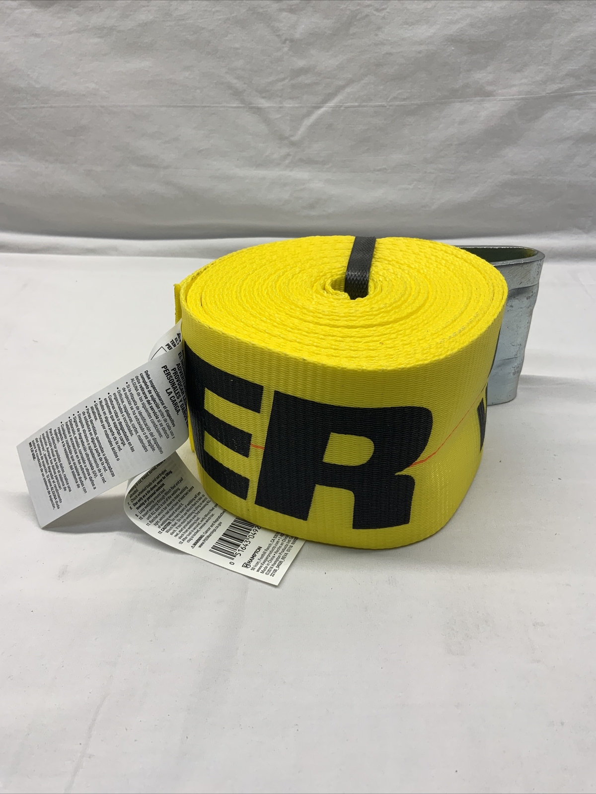 Keeper 4 in. W X 30 ft. L Yellow Winch Strap 5000 lb 15,000lbs Break Strength