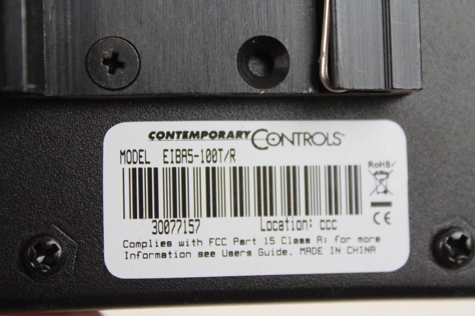 Contemporary Controls EIBA5-100T/R Panel Mount Bas Switch Ethernet 233E