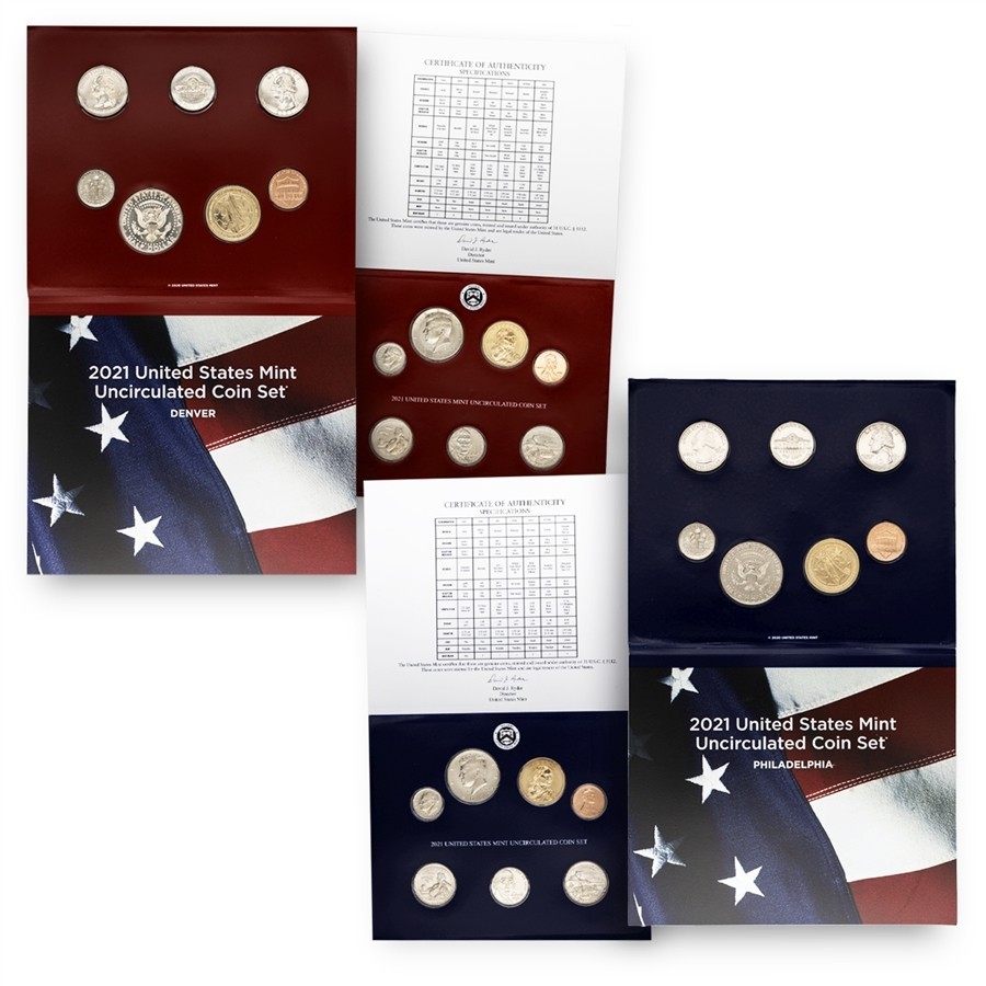 2021 P&D Uncirculated 14-Coin United States Mint Set - OGP & COA