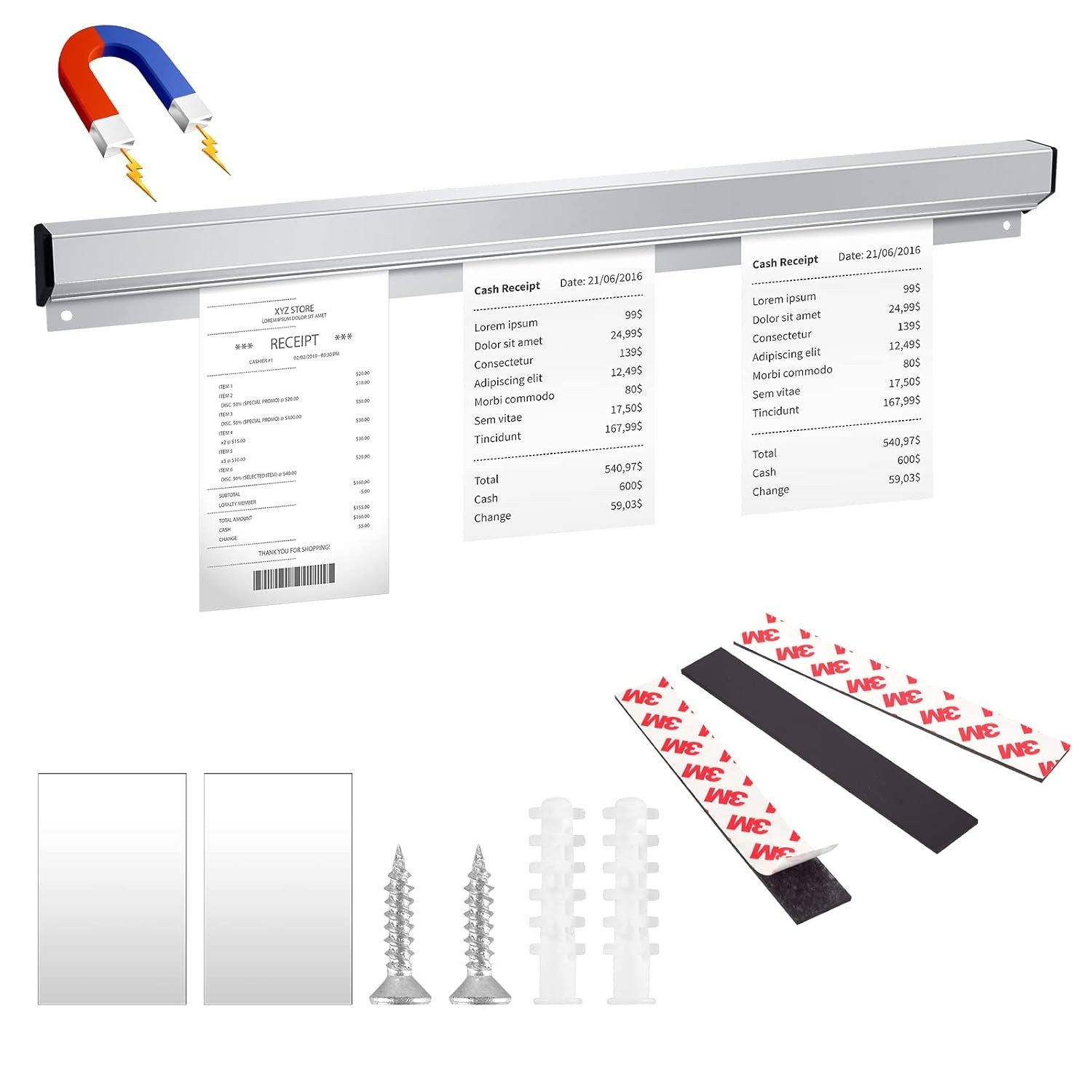 Magnetic Restaurant Order Holder Slide Ticket Holder Check Rack Kitchen Ticket