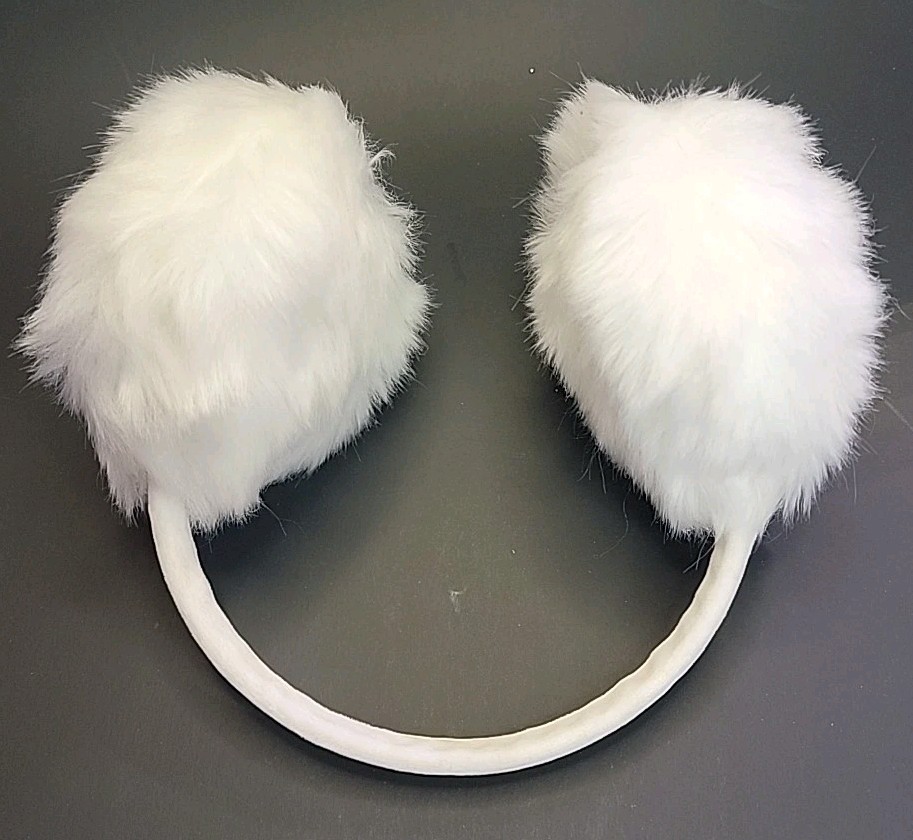 Set Of 2 Faux Fur Black/White Earmuffs Unisex Cold Weather Adult Christmas gift