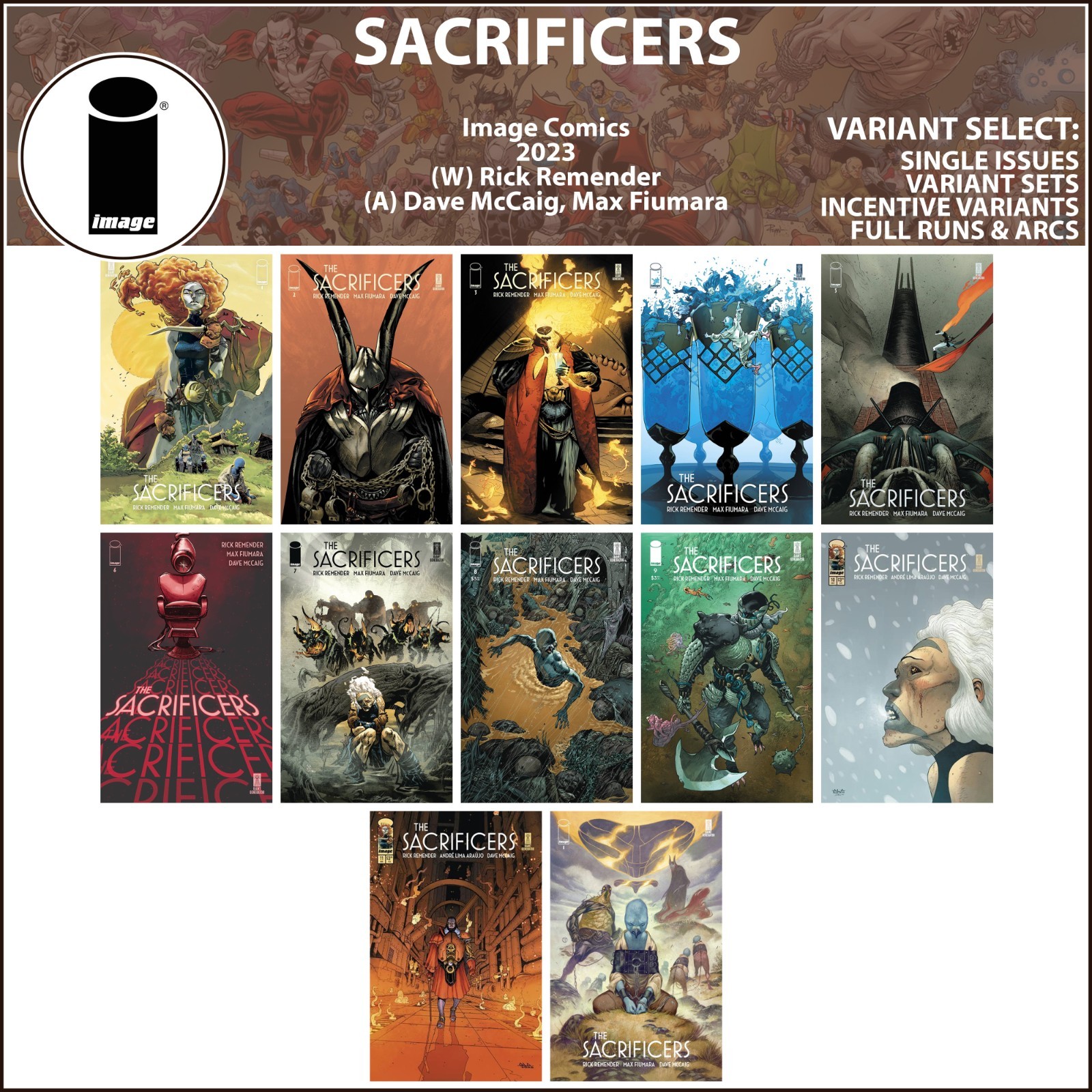 Sacrificers (2023) #1 2 3 4 5 6 7 8 9 10 11 Image Comics COVER SELECT