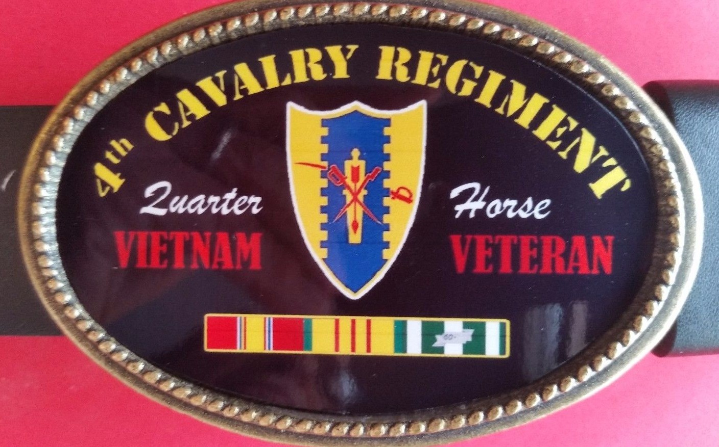 Vietnam Veteran  4th CAVALRY REGIMENT Epoxy Belt Buckle - NEW!