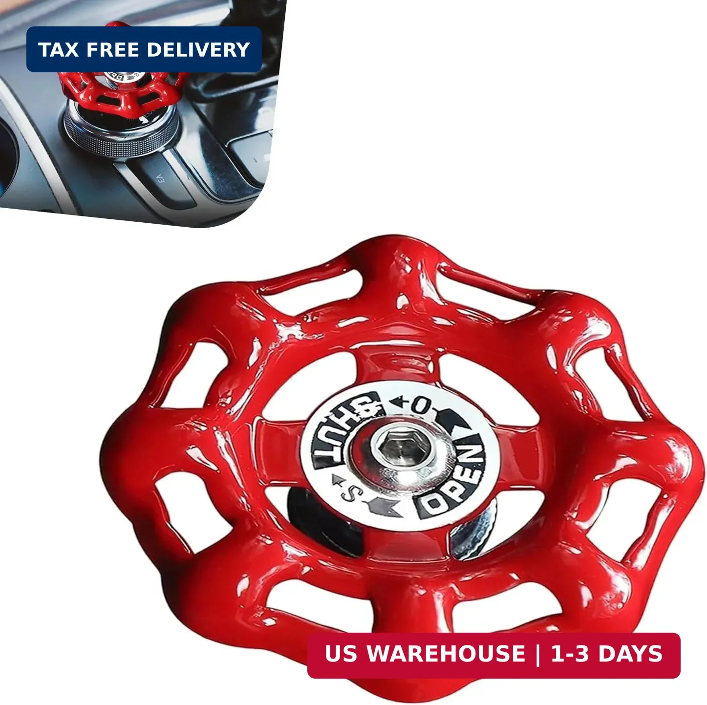 Car Rotary Knob Decor, Metal Valve Handwheel Design Car Engine Start Stop Button