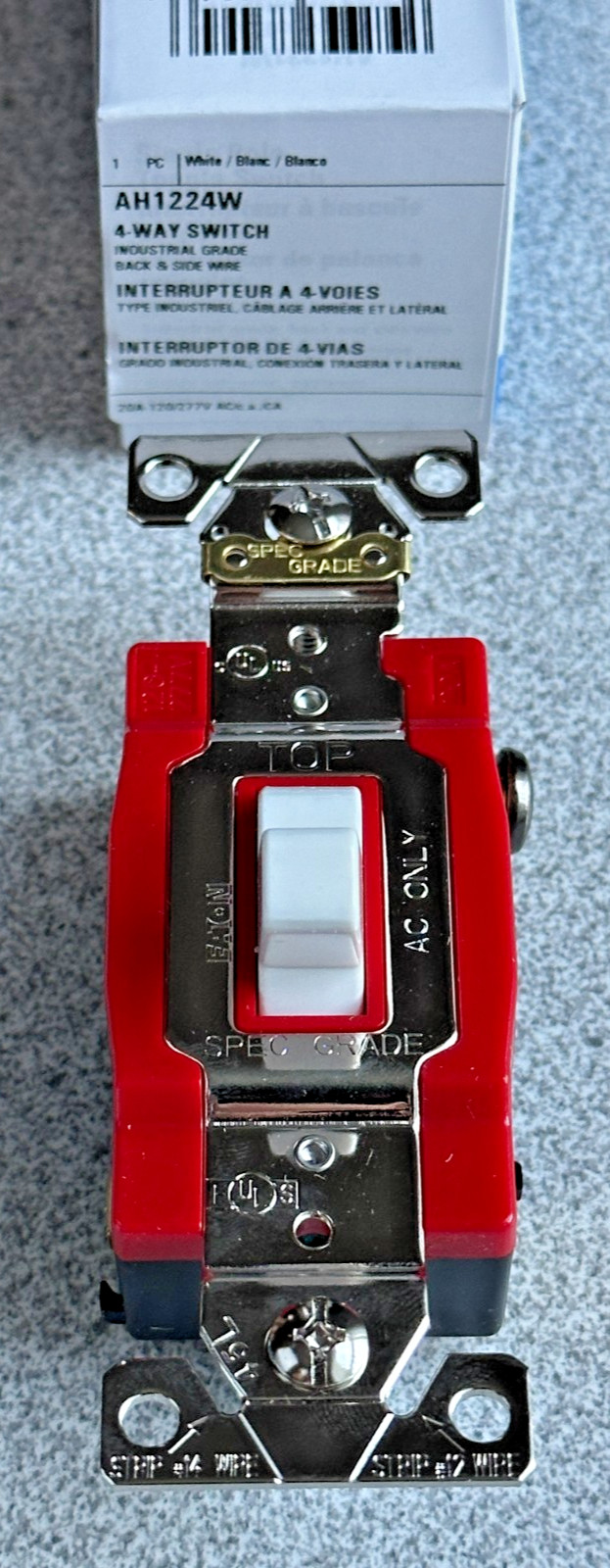 NEW Eaton Arrow Hart AH1224W Industrial Grade 4-Way Toggle Switch 20A 120/277V