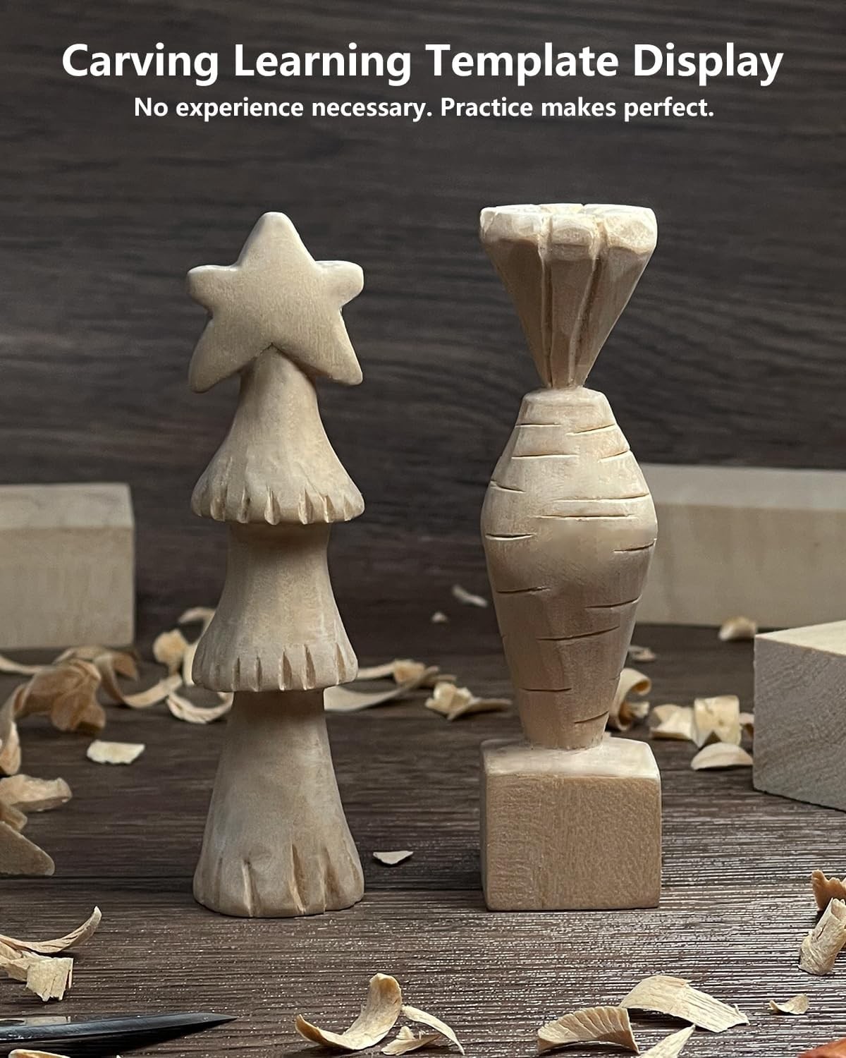 Wood Carving Kit for Beginners Whittling with Template & Video Tutorials...