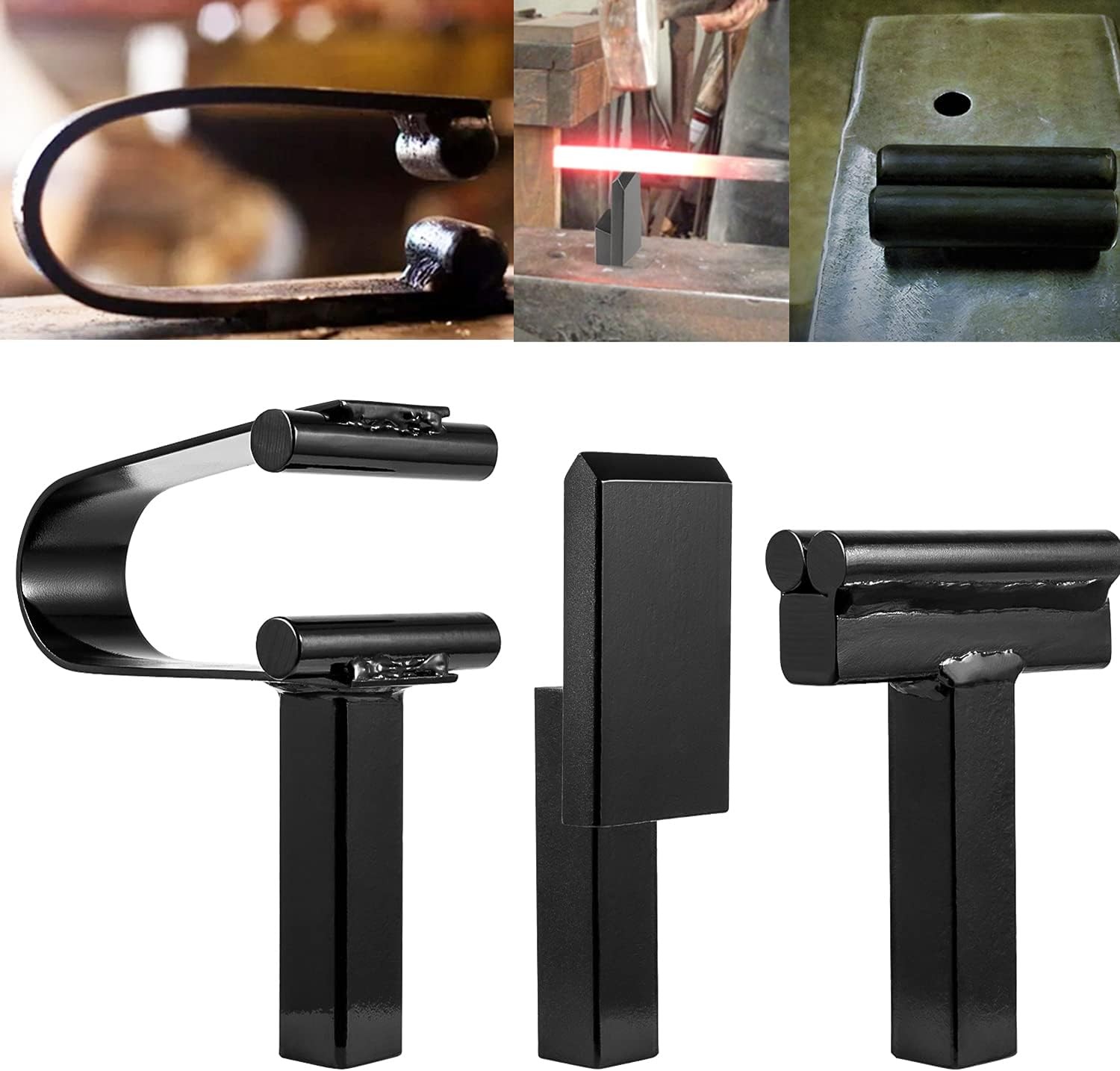 3pcs Blacksmith Anvil Forge Hardy Tool 3/4" Hot Cut Creasing Stake Spring Fuller