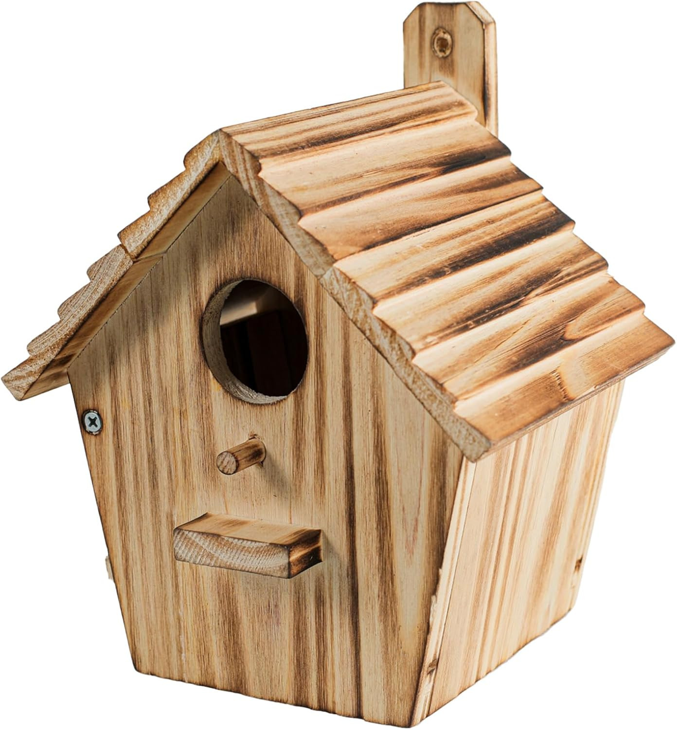 Bird Houses - Wooden Bird House for outside with Pole - 1-1/2 Inch Entrance Hole