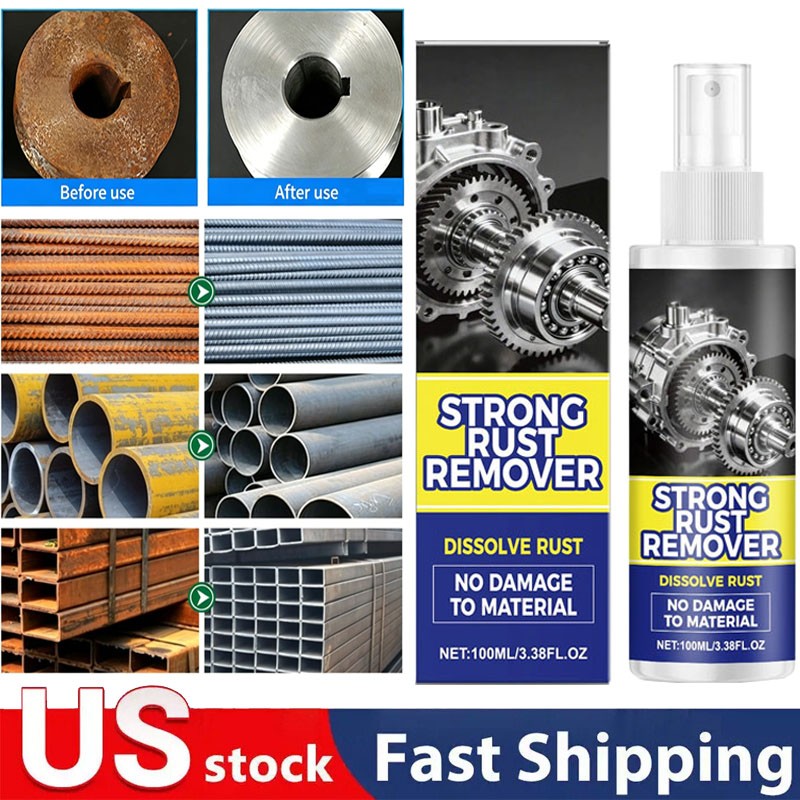 2026 Strong Rust Remover 100ml/3.38fl.oz Powerful Rust Removal Spray For Cars