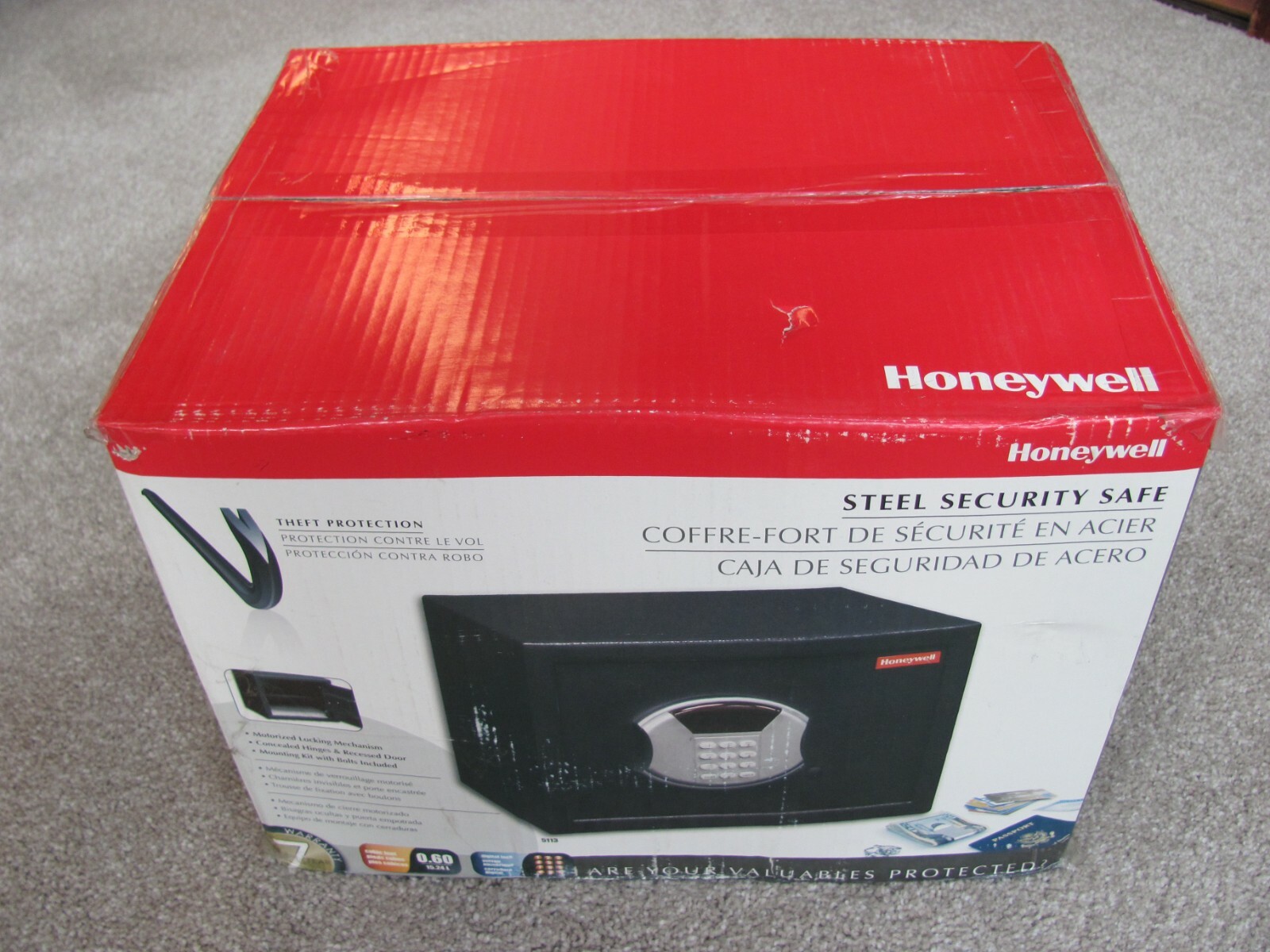 Brand New Honeywell Steel Security Safe 5113, 0.5 Cu Ft, 21.8 lb, Black