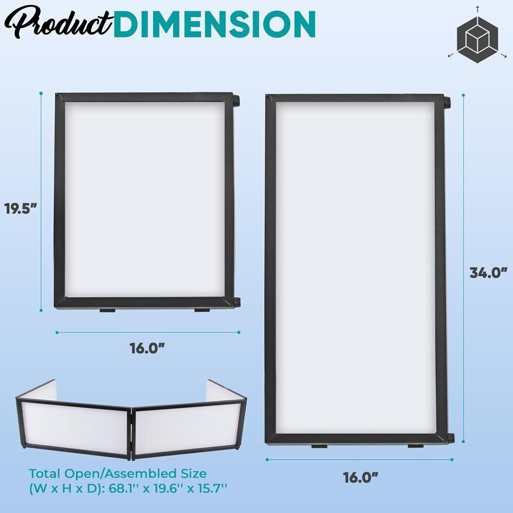 Pyle Tabletop DJ Booth Cover Screen-DJ Façade Front Board Display - White