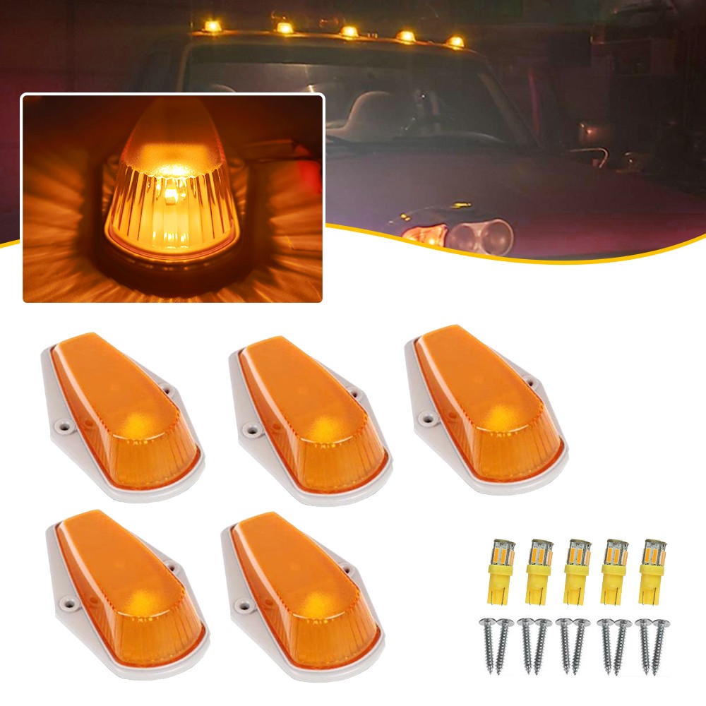 5Pcs For FORD F350 F150 F250 1973-1997 Roof Top Cab Lights Marker Amber Lights