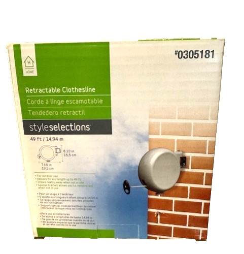 Retractable Clothesline NEW Outdoor 49 Ft. Remove When Not  In Use Free Shipping