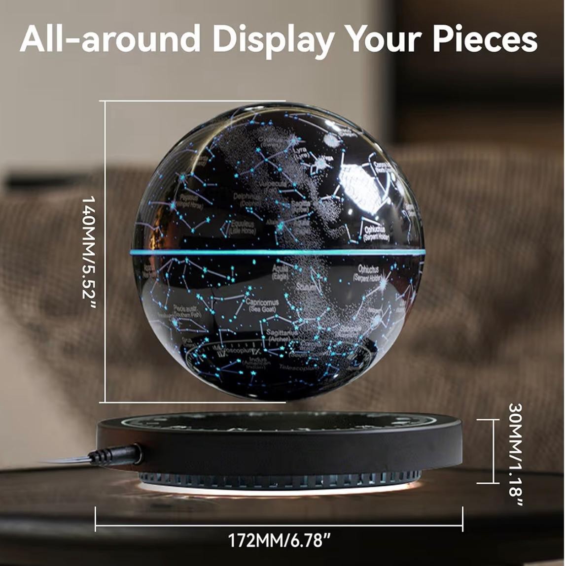 Magnetic Levitating Globe with LED Light,Floating Globes Constellation Ball N...