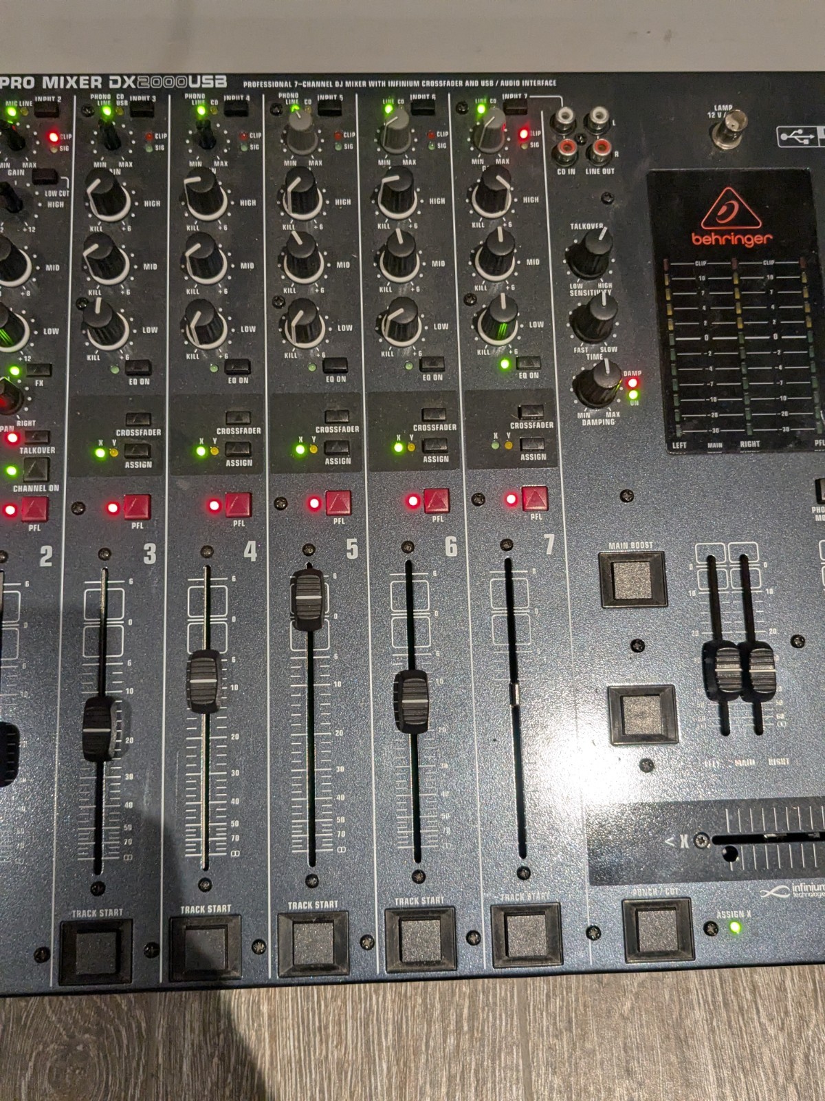 Behringer Pro Mixer DX2000USB 7-channel DJ Mixer Untested As Is 🔥🔥🔥