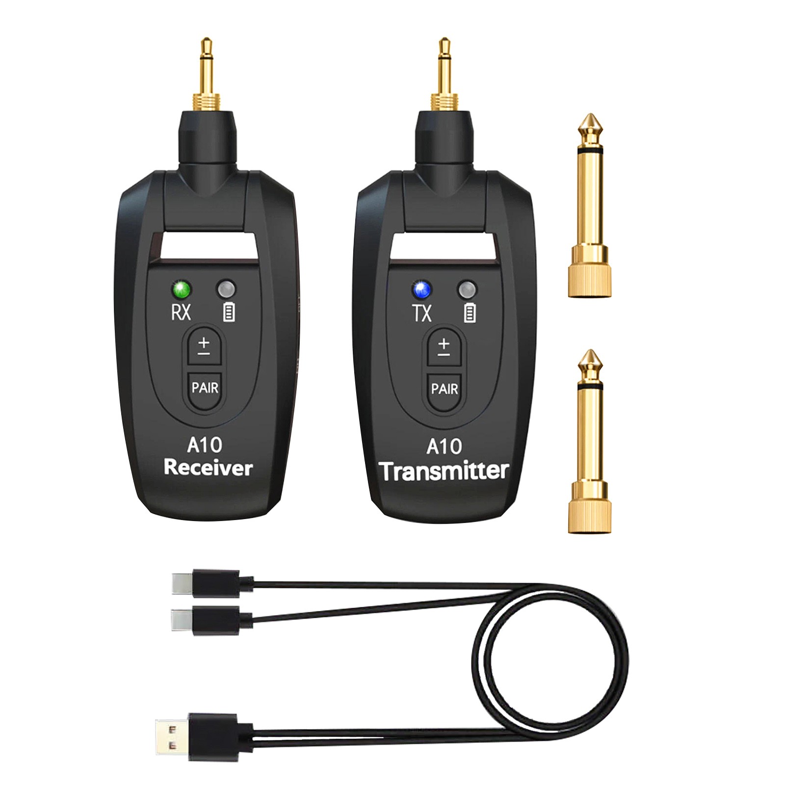 2.4GHz Wireless System Transmitter Receiver For Electric Guitar 100ft Range
