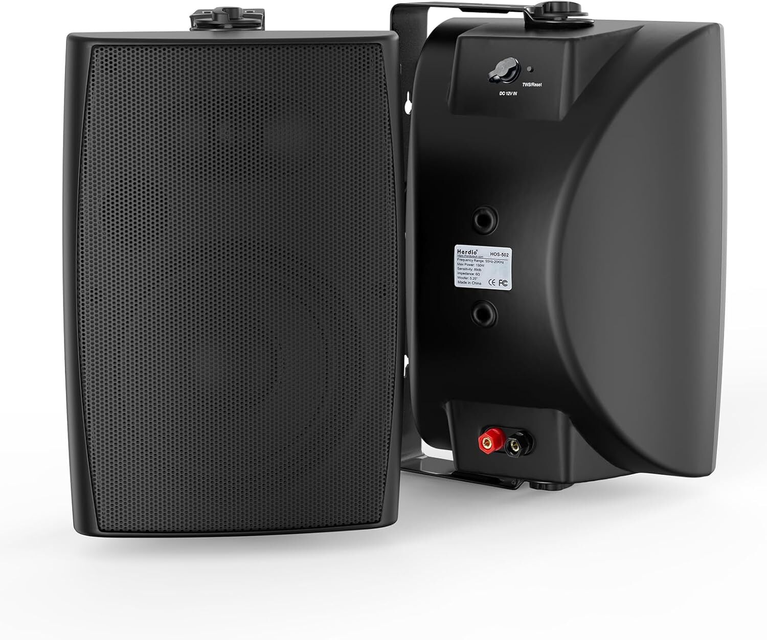 Herdio 2X5.25" Outdoor Bluetooth Speakers Waterproof Wall Mount 300W for Patio