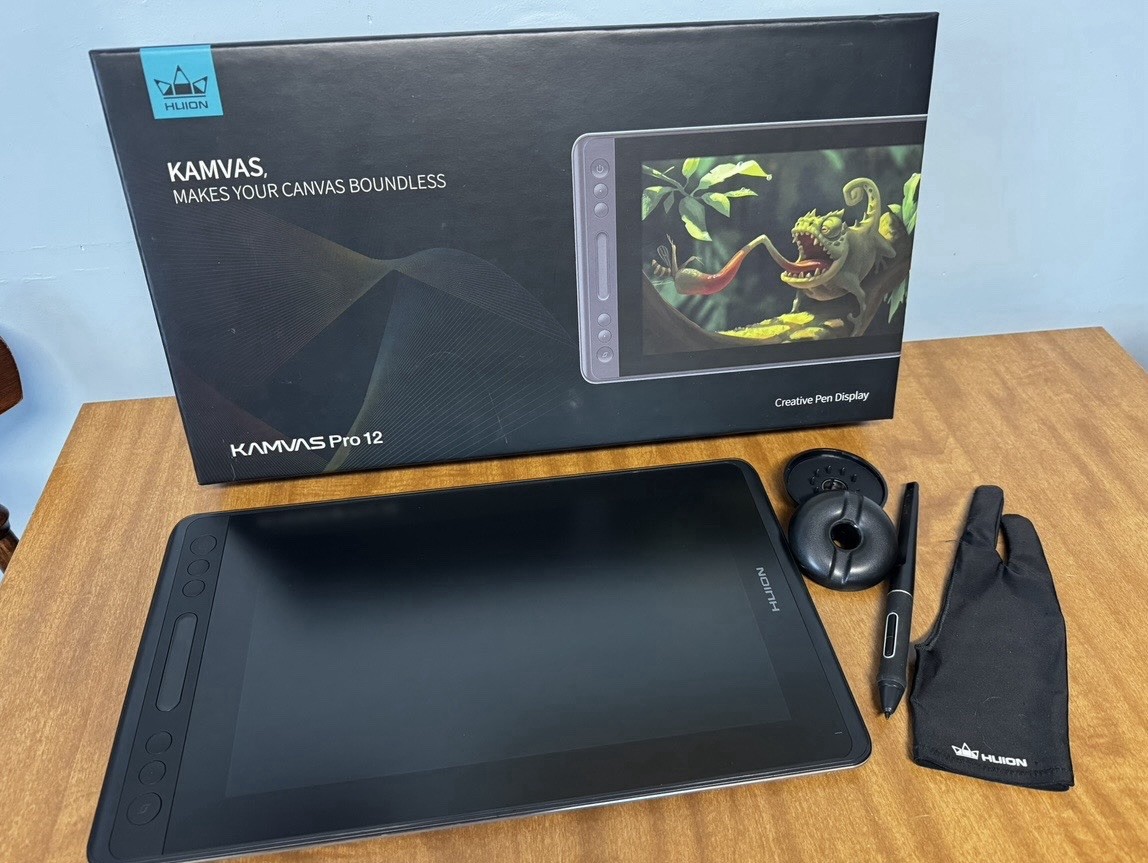 Huion Kamvas Pro 12 Graphics Tablet Pen Display w/ Stylus, Stand & Glove