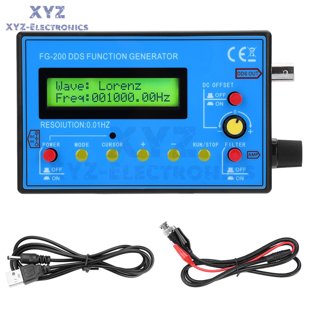 FG-200 0.01Hz-500KHz DDS Function Signal Generator Frequency Signal Counter New