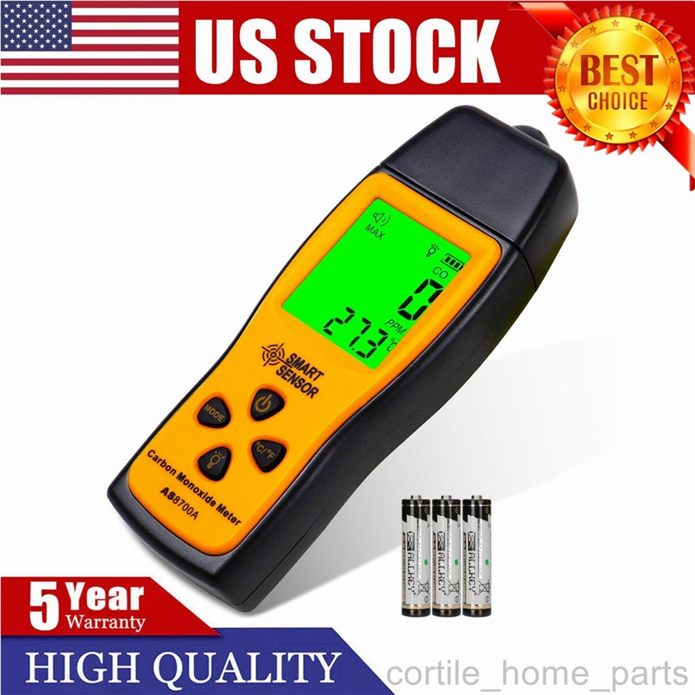Carbon Monoxide Detector Plug 4-in-1 CO Level Monitor Alarm with Temp Sensor US
