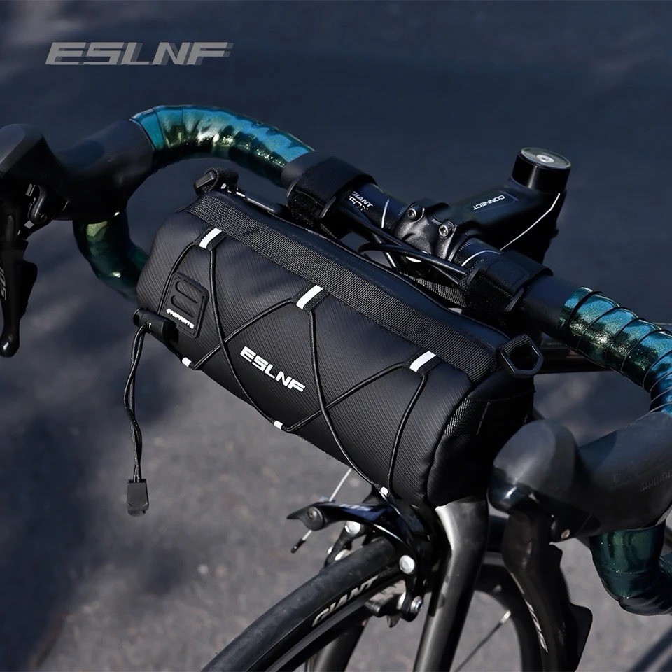 Black Fabric Handlebar Bag High Capacity Cycling Storage