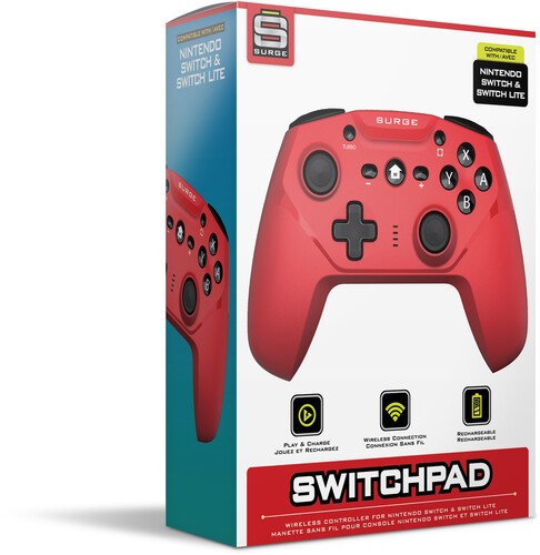 Switch Accessory: Wireless Controller - SURGE SwitchPad Pro - Red [New ] Red,