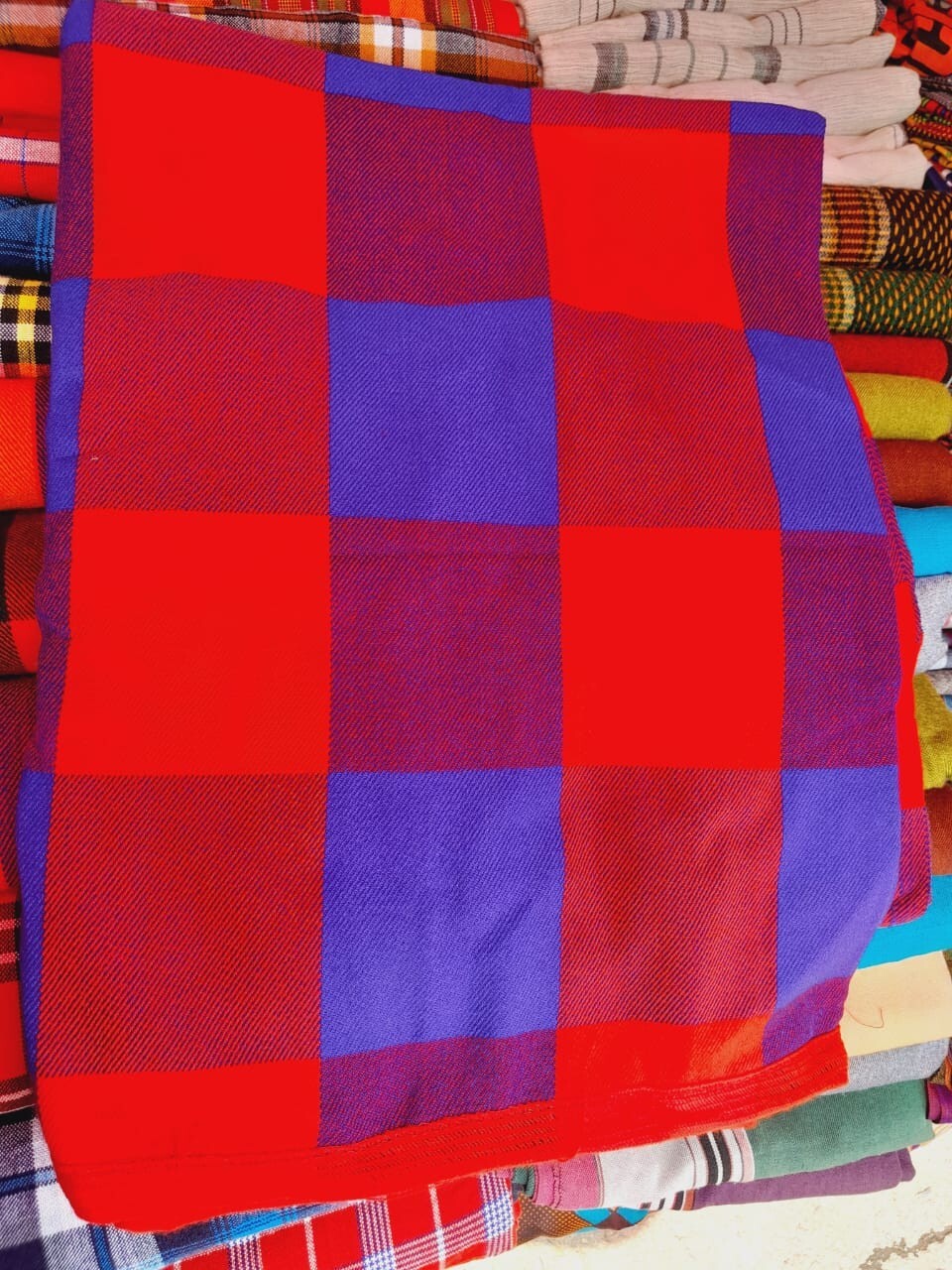 Maasai shuka, Maasai blanket Easter Gift, Red Maasai shuka Kikoy.