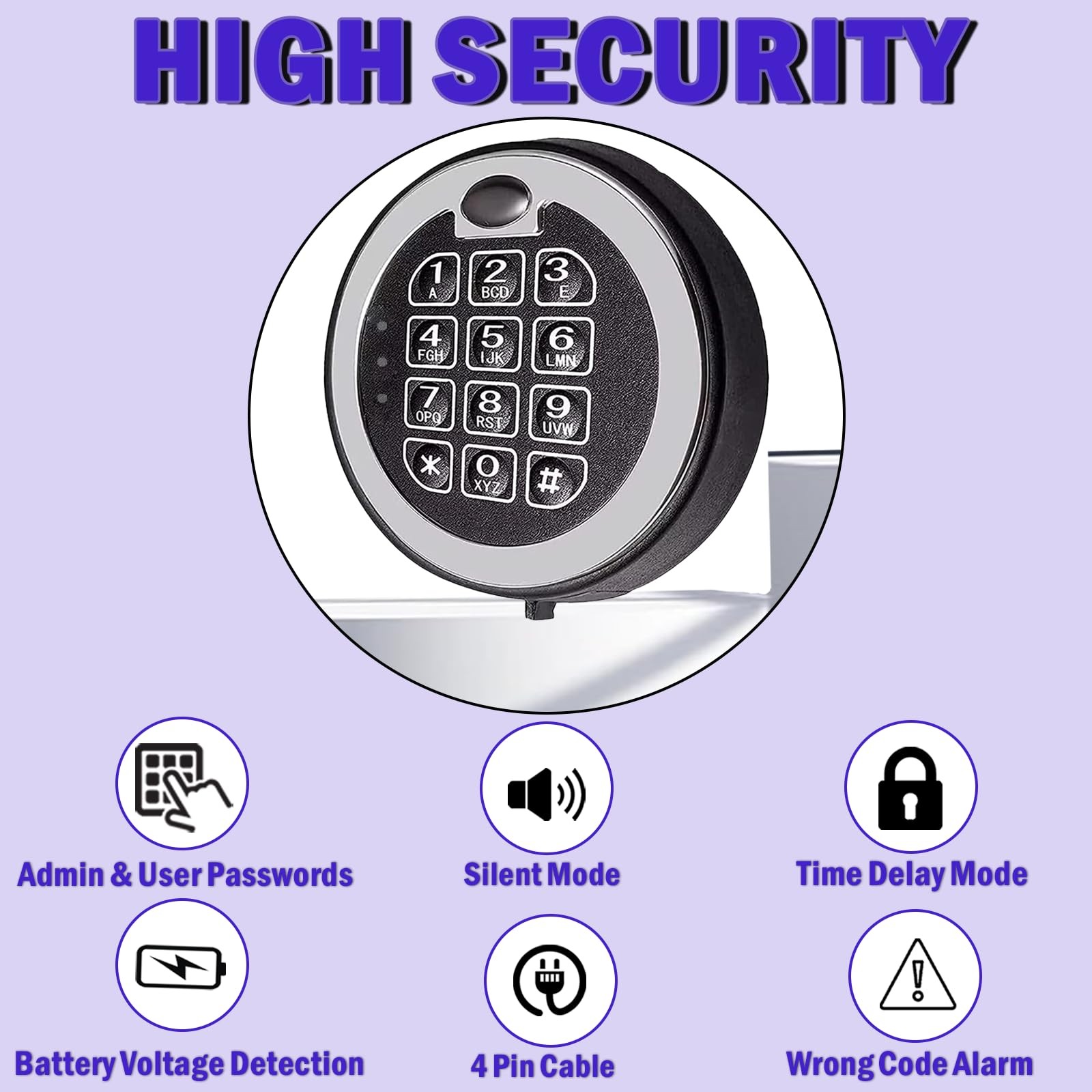 Wahlin Parts Fireproof Gun Safe Lock Replacement Swing Bolt Lock 5 User Code