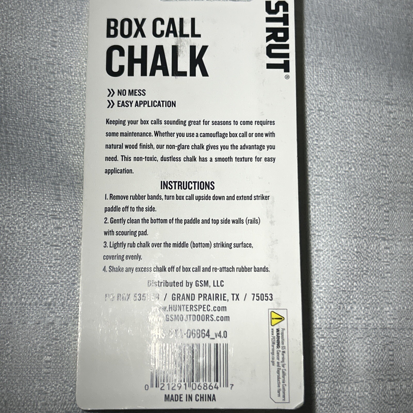 HS Strut Turkey Carry Sling & Box Call Chalk