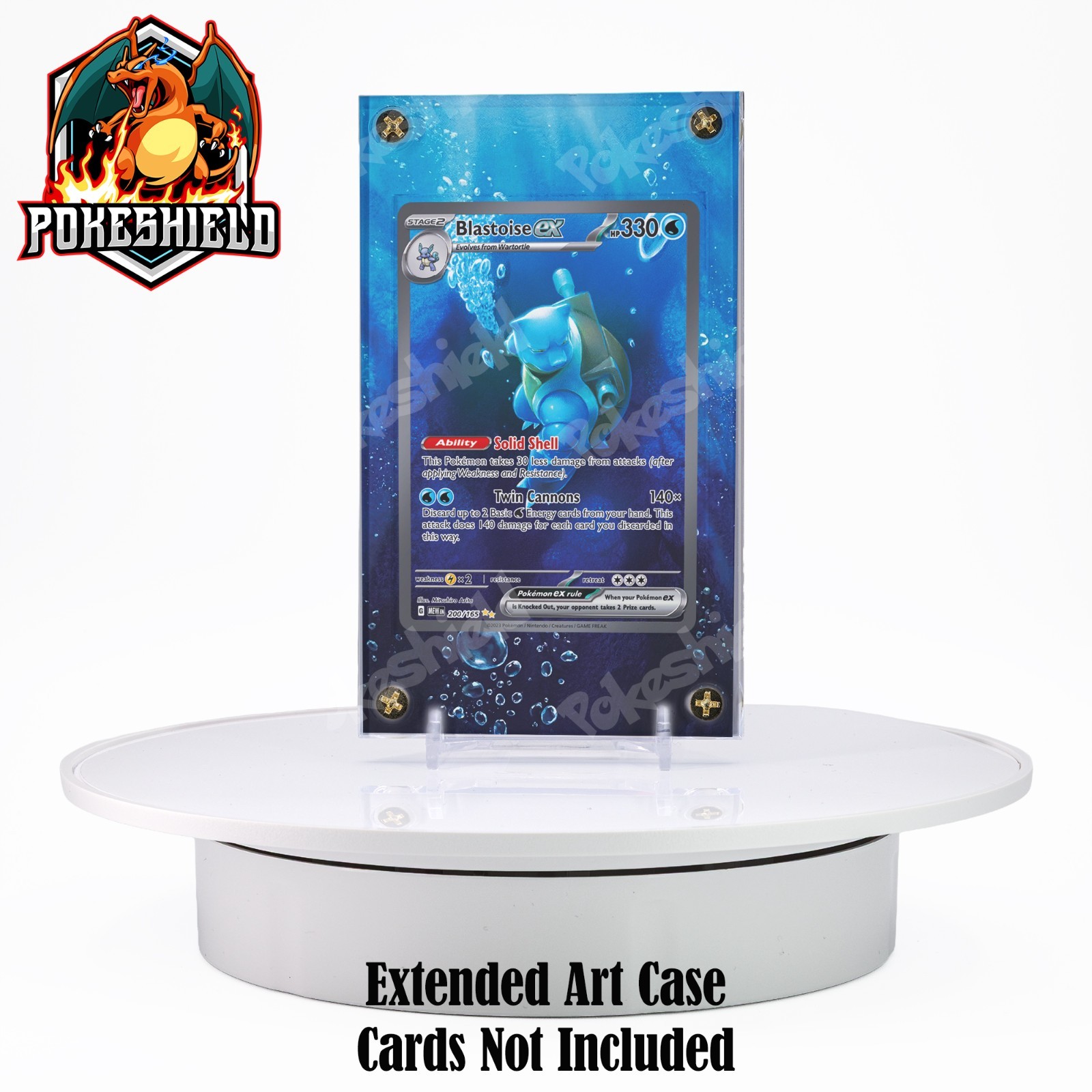 Blastoise ex 200/165 Pokémon Display Case • Extended Art • CARD NOT INCLUDED
