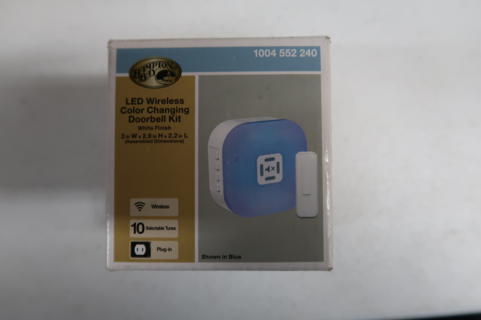 Hampton Bay LED Wireless Color Changing Doorbell Kit White Finish 1004 552 240