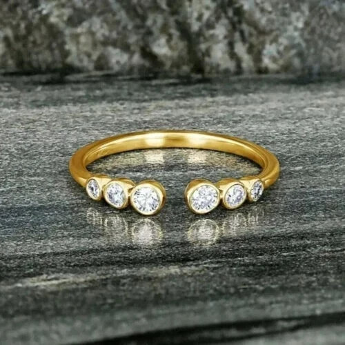 1Ct Round Lab Created Diamond Adjustable Women's Toe Ring 14k Yellow Gold Finish