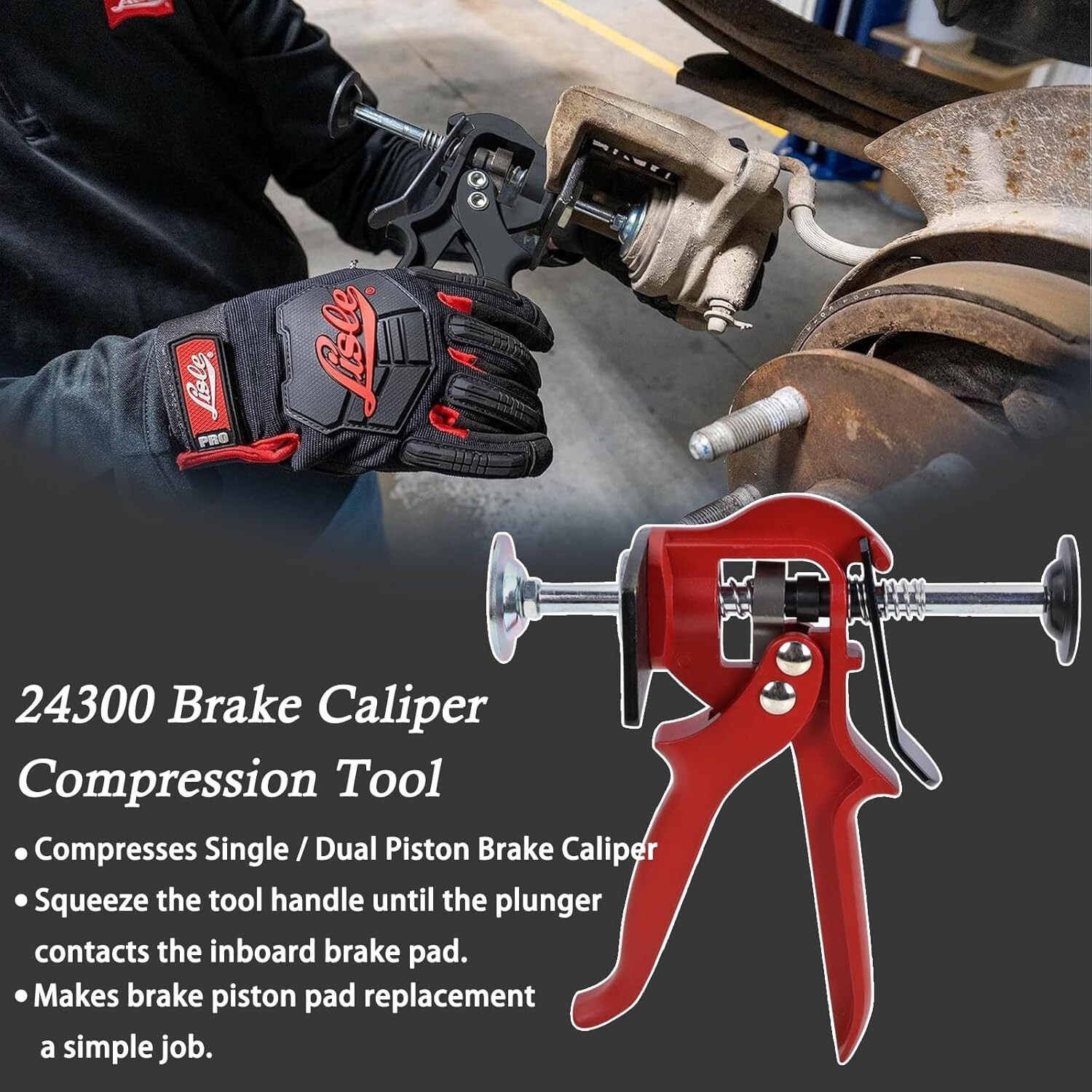 Disc Brake Pad Separator / Spreader Tool Single/Dual Piston Caliper Compression