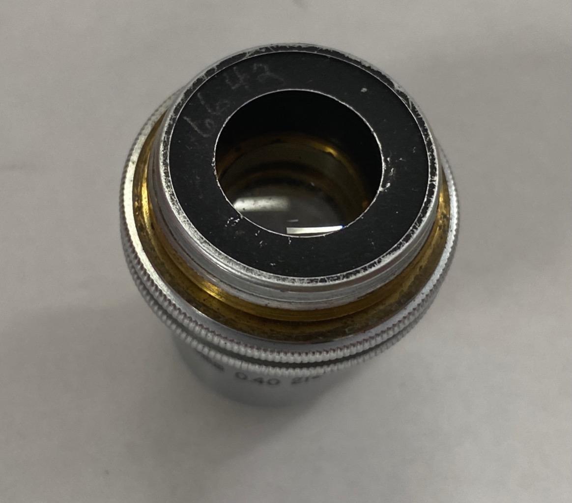 BAUSCH & LOMB 10.25mm 0.40 215T.L MICROSCOPE OBJECTIVE LENS- USED.