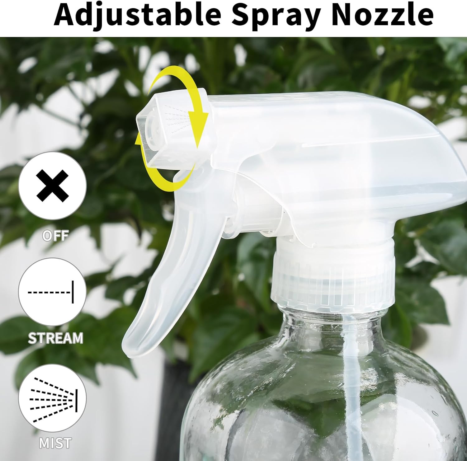 Glass Spray Bottles (2-Pack) with Silicone Sleeve - 16Oz Empty Refillable Bottle