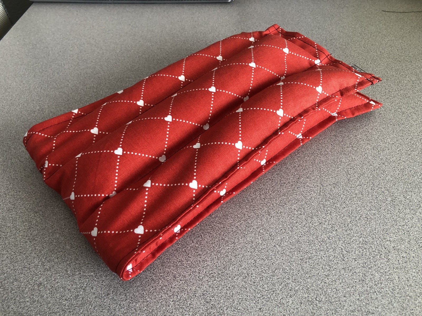 rice heating  pad hotcold shoulder neck wrap pack 21x6”Red Harts  Reusable