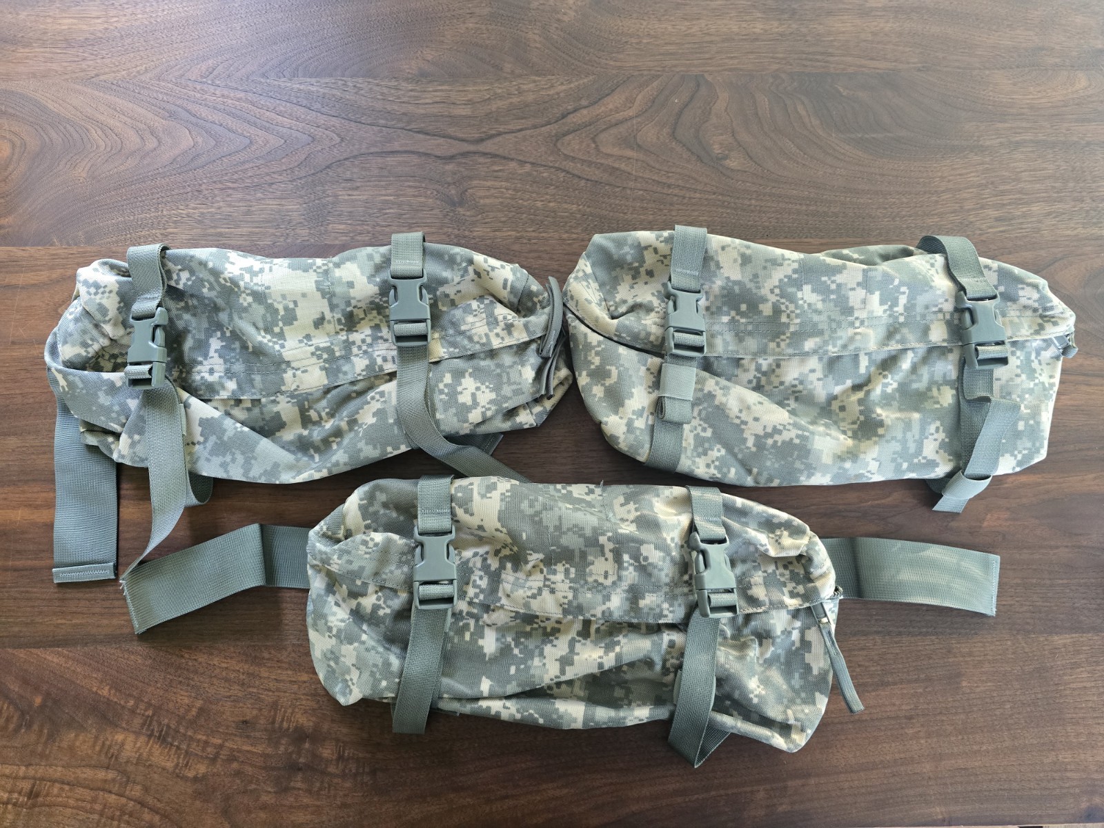 Lot of 3 USGI Military Issue Molle II Waist Butt Pack ACU