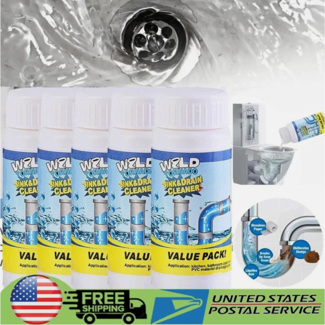 1~5x Wild Tornado Powerful Sink Drain Cleaner High Efficiency Clogging Cleaner**