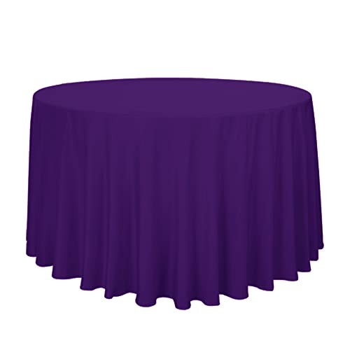 Round Table Cloth, Oil-Proof Spill-Proof and Water 108" (Round) Violet