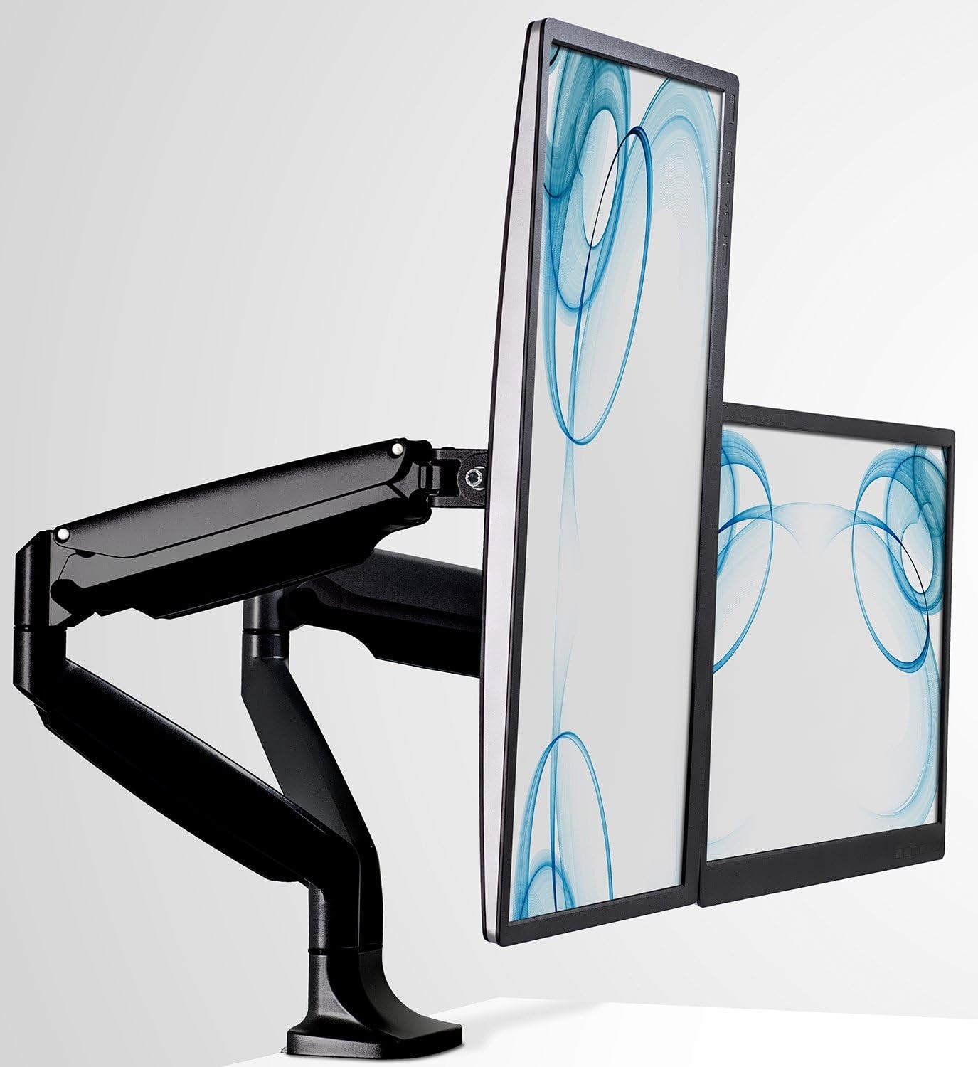 Mount-It! Dual Monitor Arm Mount | Desk Stand | Articulating Gas Spring Heigh...