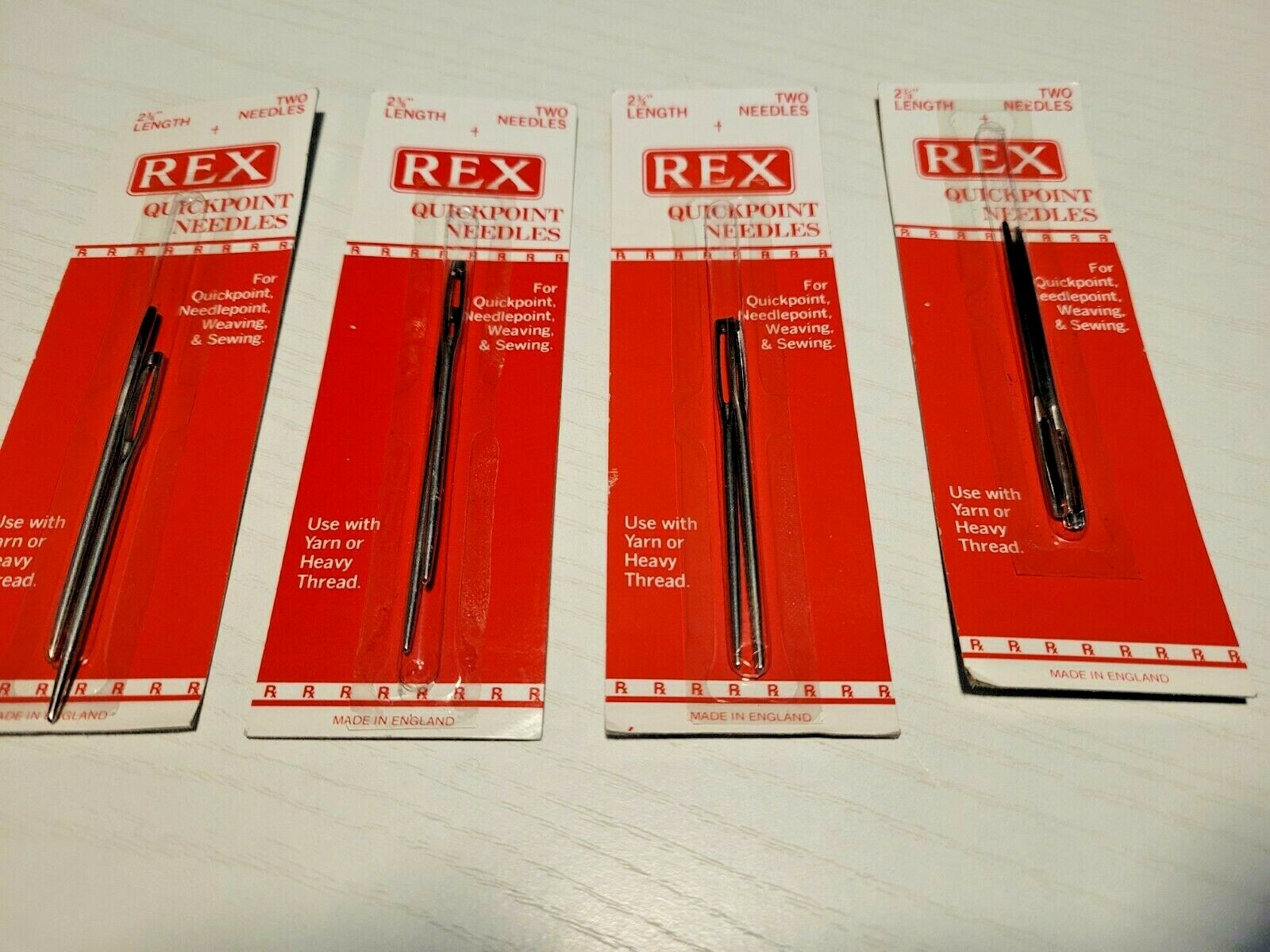 Lot 8 Quickpoint Needles REX Needlepoint Weaving Hand Sewing 2.75" Quilting NEW