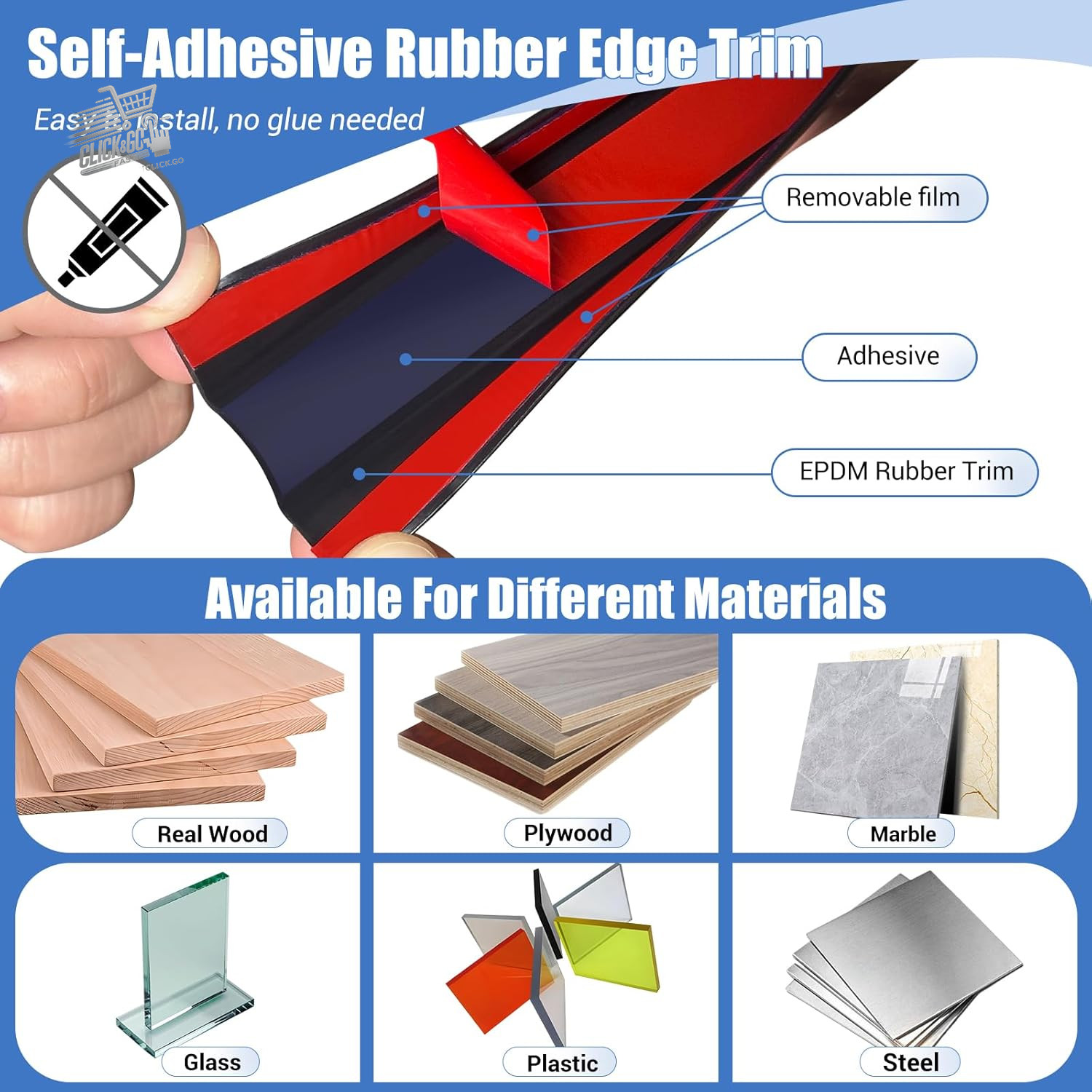 Rubber Edge U 45mm Self Adhesive 6m Edge Protection Flexible Wood Black Antiurt