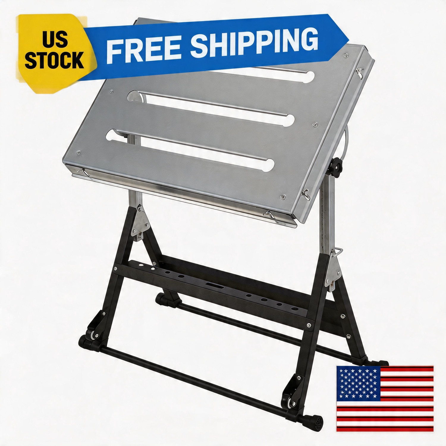 Welding Table  Inch Steel Folding Workbench 500 Lbs Load Capacity, Adjustab 44x2