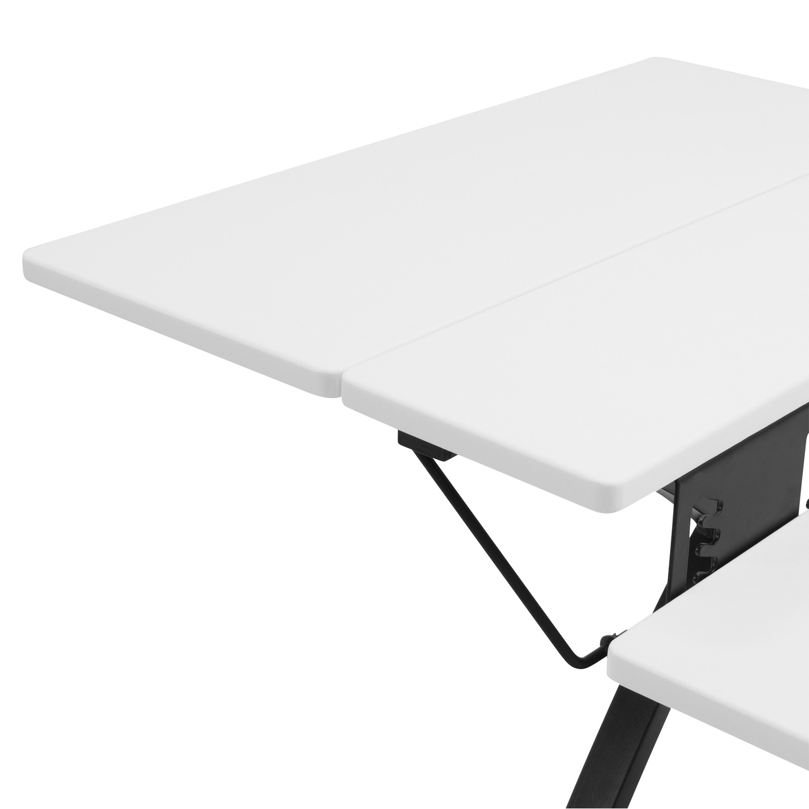 Sew Ready Comet Plus Hobby and Sewing Table with Side & Lower Shelf, Black/White